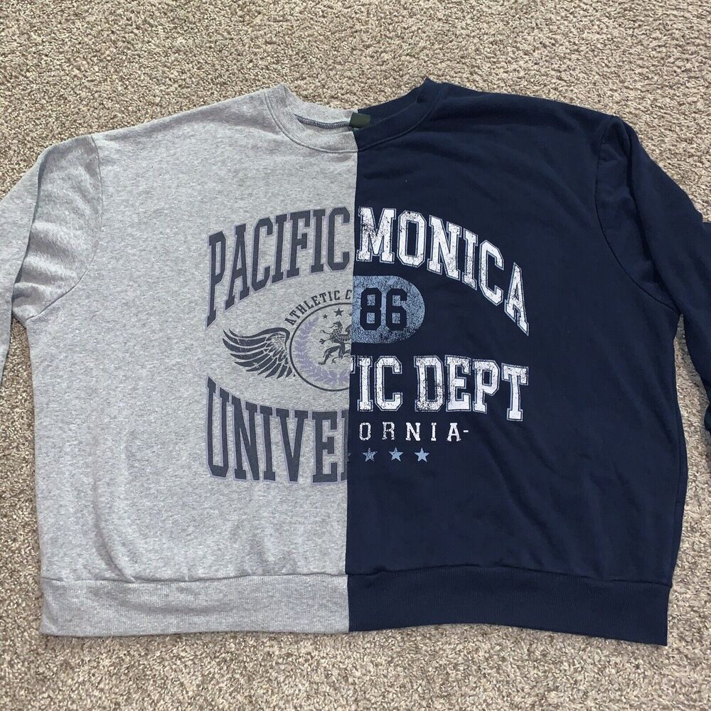 Wild Fable Sweatshirt Womens Extra Large Gray Collegiate California Colorblock
